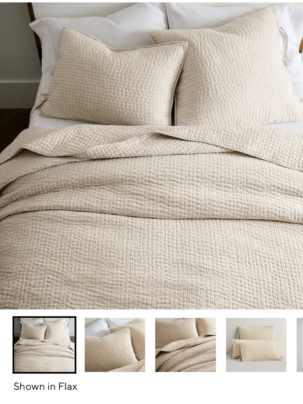 Pick-Stitch Handcrafted Cotton Linen Quilt
Flax · Full/Queen